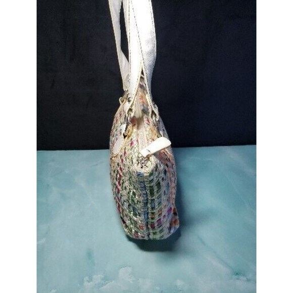 Lina Ribbon Weave Woven Handbag Purse Zipper Zip Top Bag NWOT - Picture 4 of 8